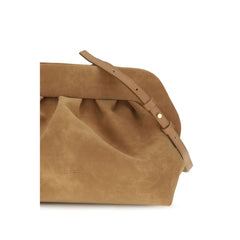 THEMOIRè Beige Suede Leather Clutch Bag