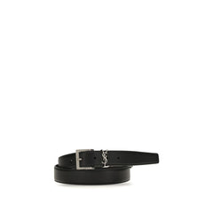 Saint Laurent Black Calf Leather Bos Taurus Regular Belt