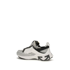 Off-White Gray Fabric Athletic Sneakers