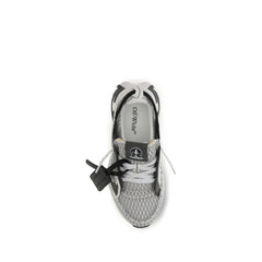 Off-White Gray Fabric Athletic Sneakers