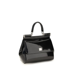 Dolce & Gabbana Black Calf Leather Bos Taurus Handbag