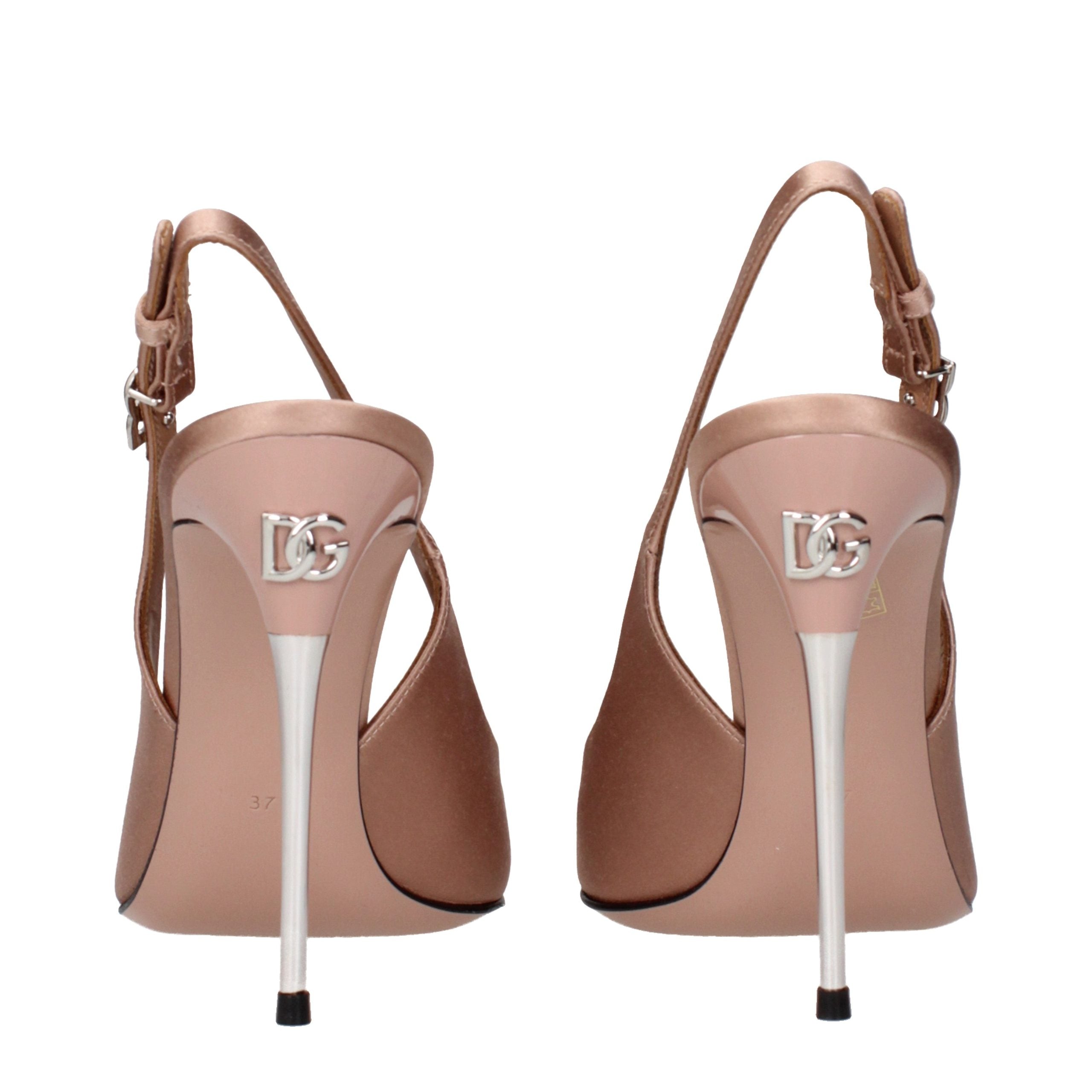 Dolce & Gabbana Beige Satin High Heel Pumps