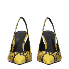 The Attico Yellow Leather Platform Pumps