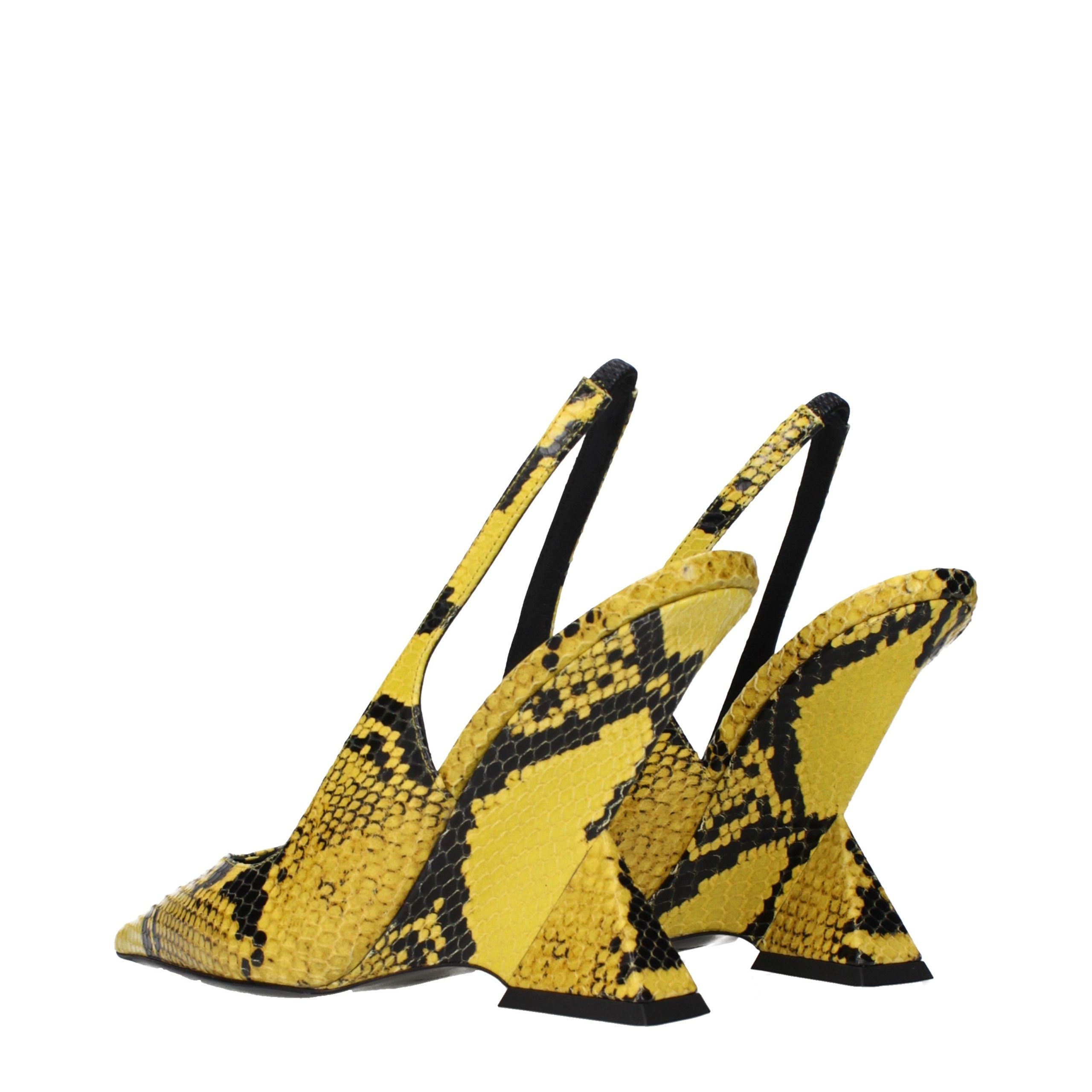 The Attico Yellow Leather Platform Pumps