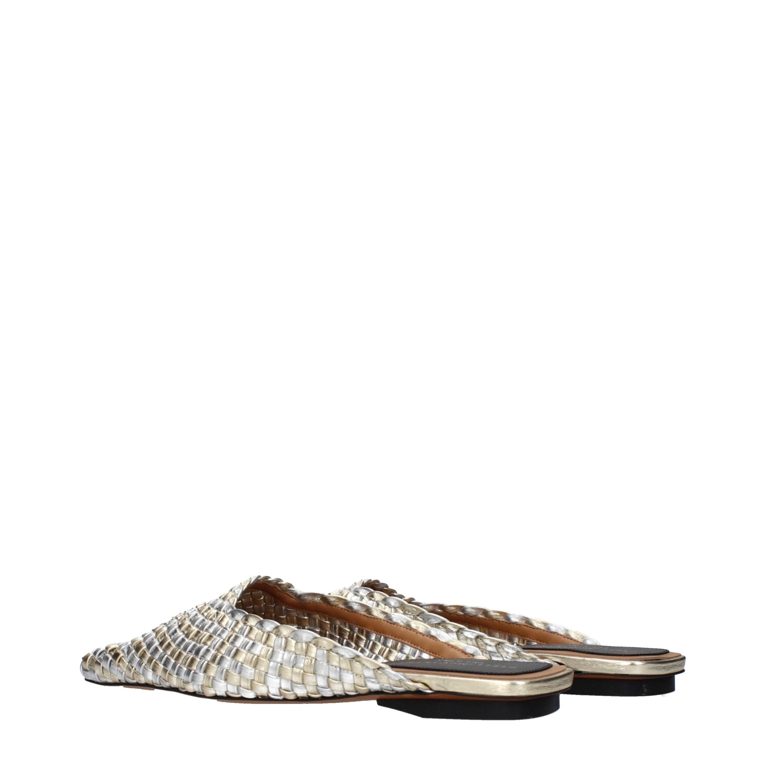 Stella McCartney Gray Leather Slippers