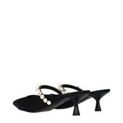 Stella McCartney Black Satin Stiletto Heel Sandals