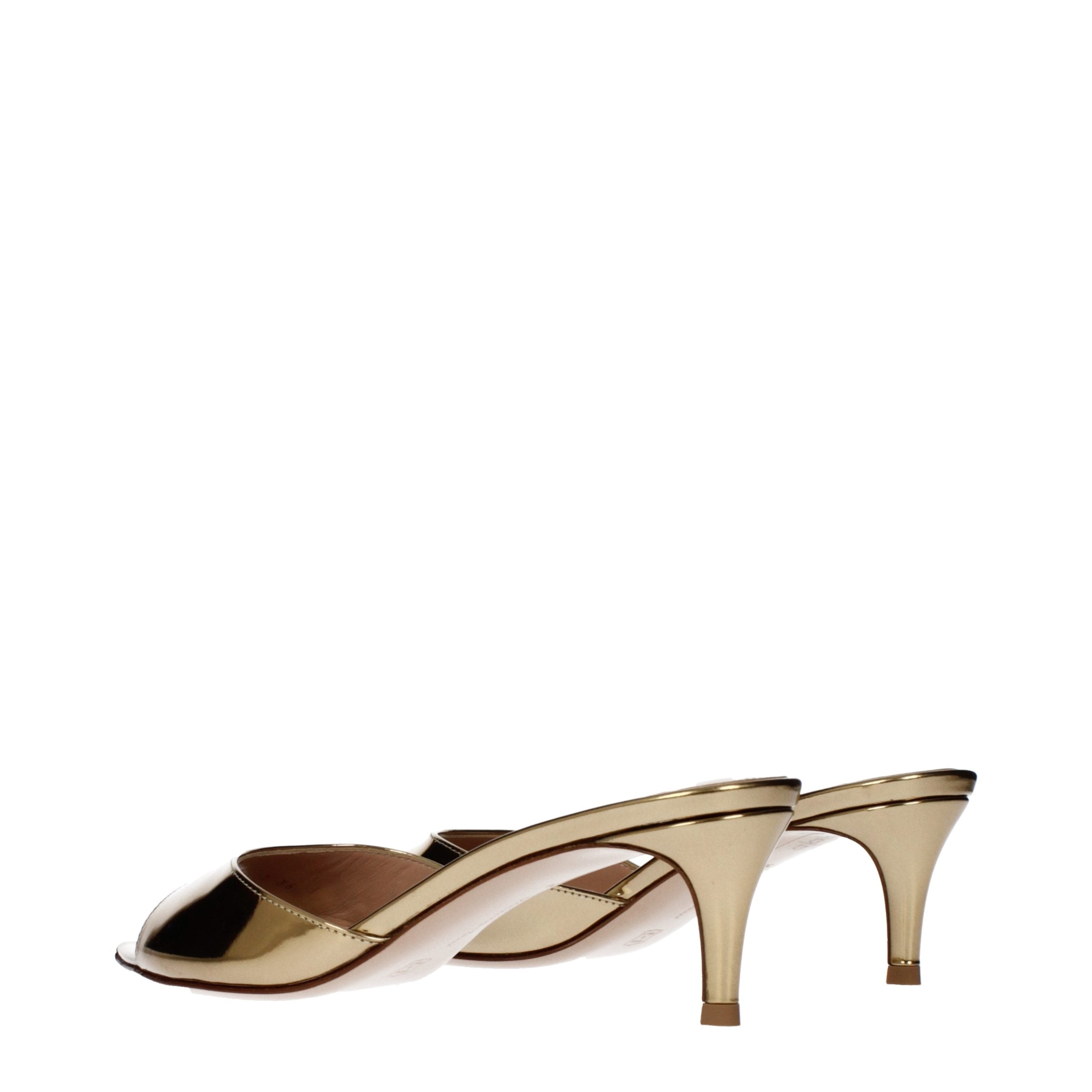 Gianvito Rossi Gold Leather Platform Sandals