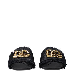 Dolce & Gabbana Black Raffia Platform Sandals