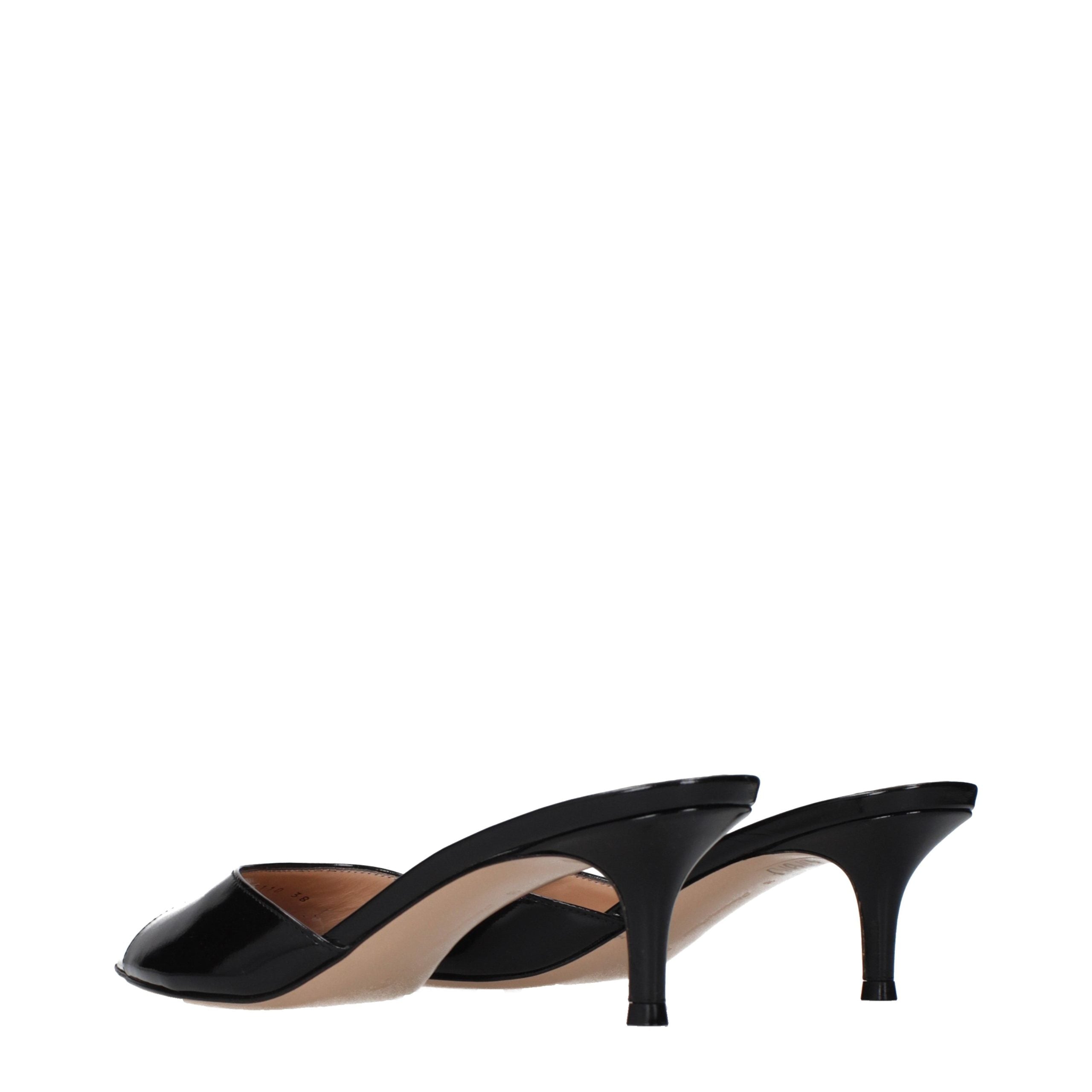 Gianvito Rossi Black Leather Platform Sandals