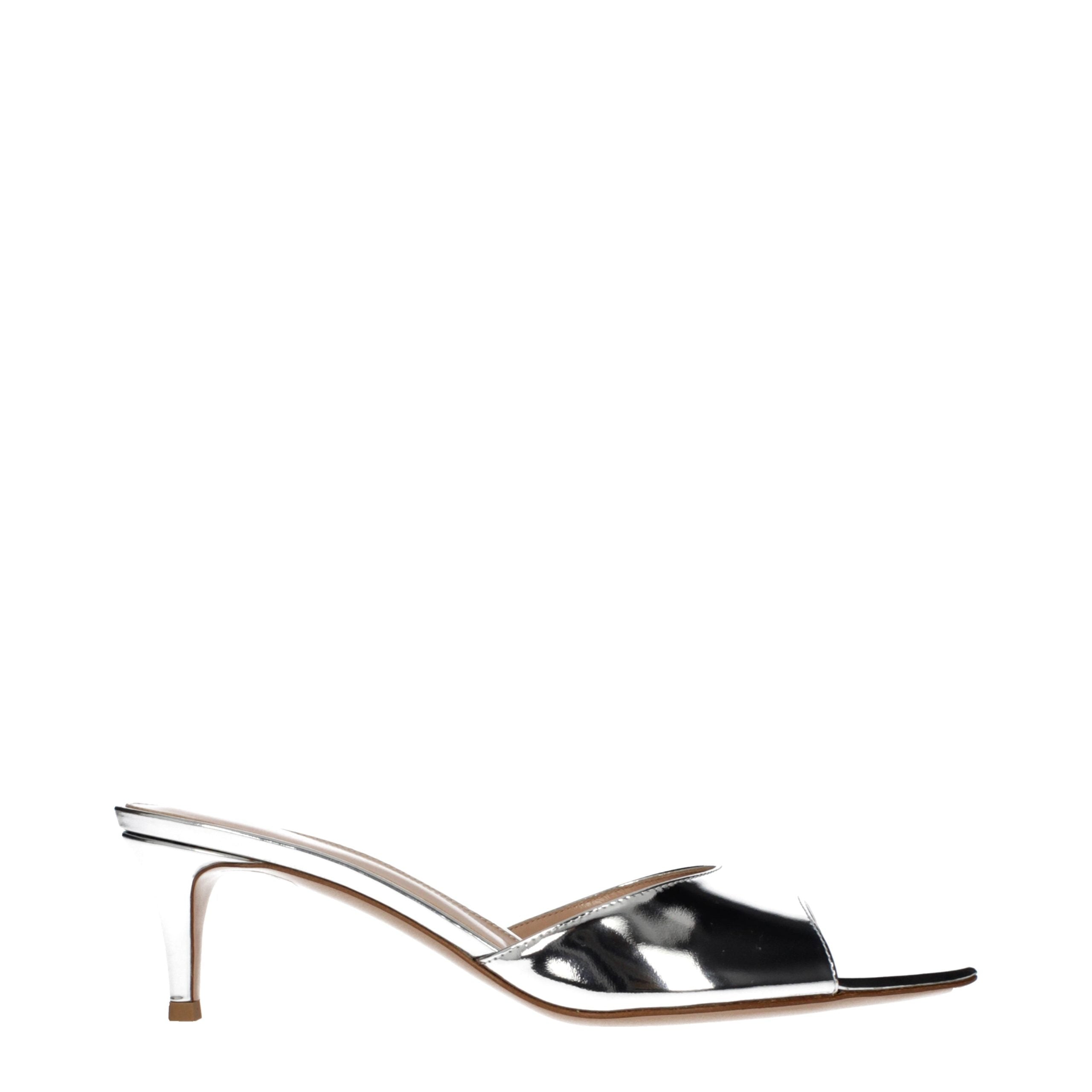 Gianvito Rossi Gray Leather Platform Sandals