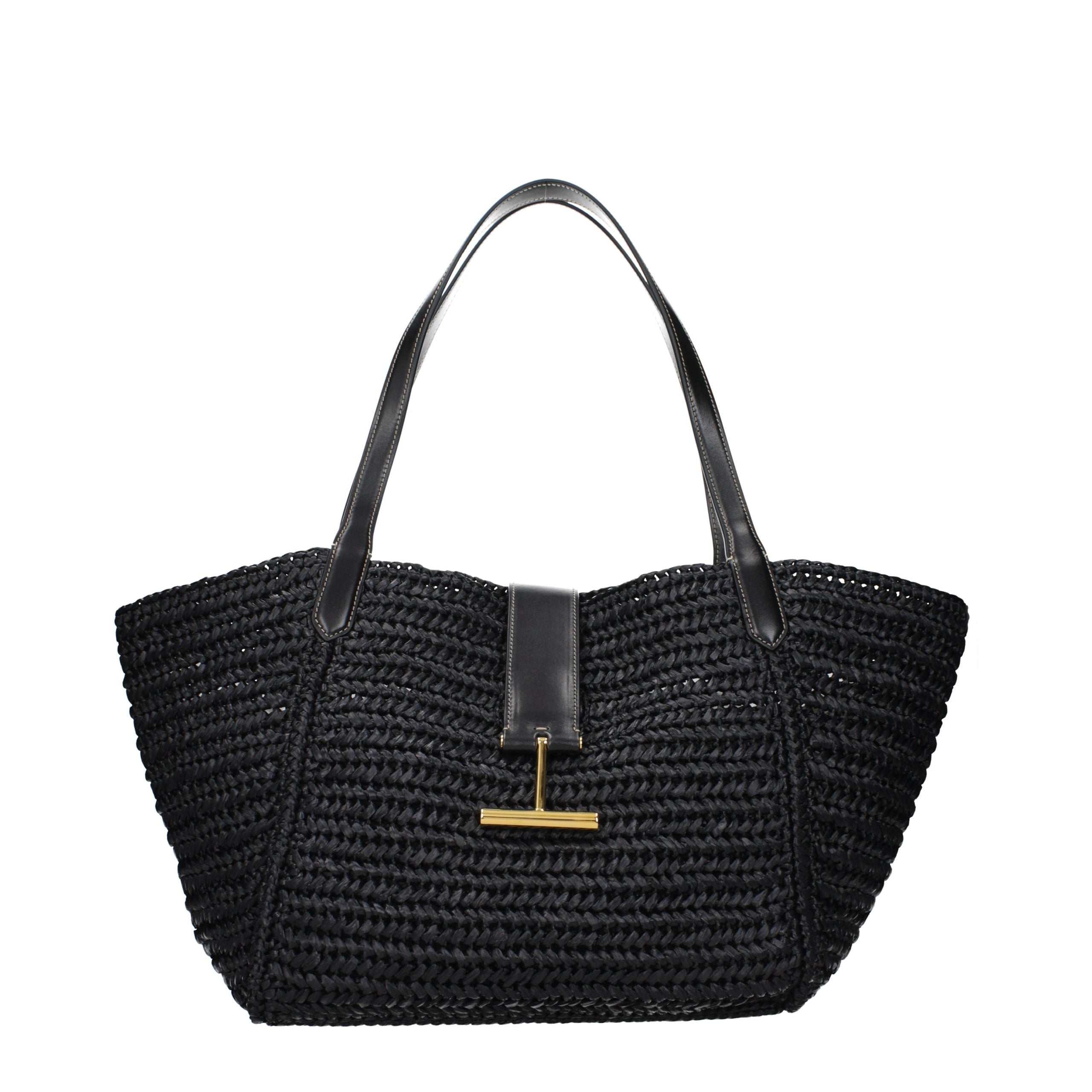 Tom Ford Black Raffia Shoulder Bag