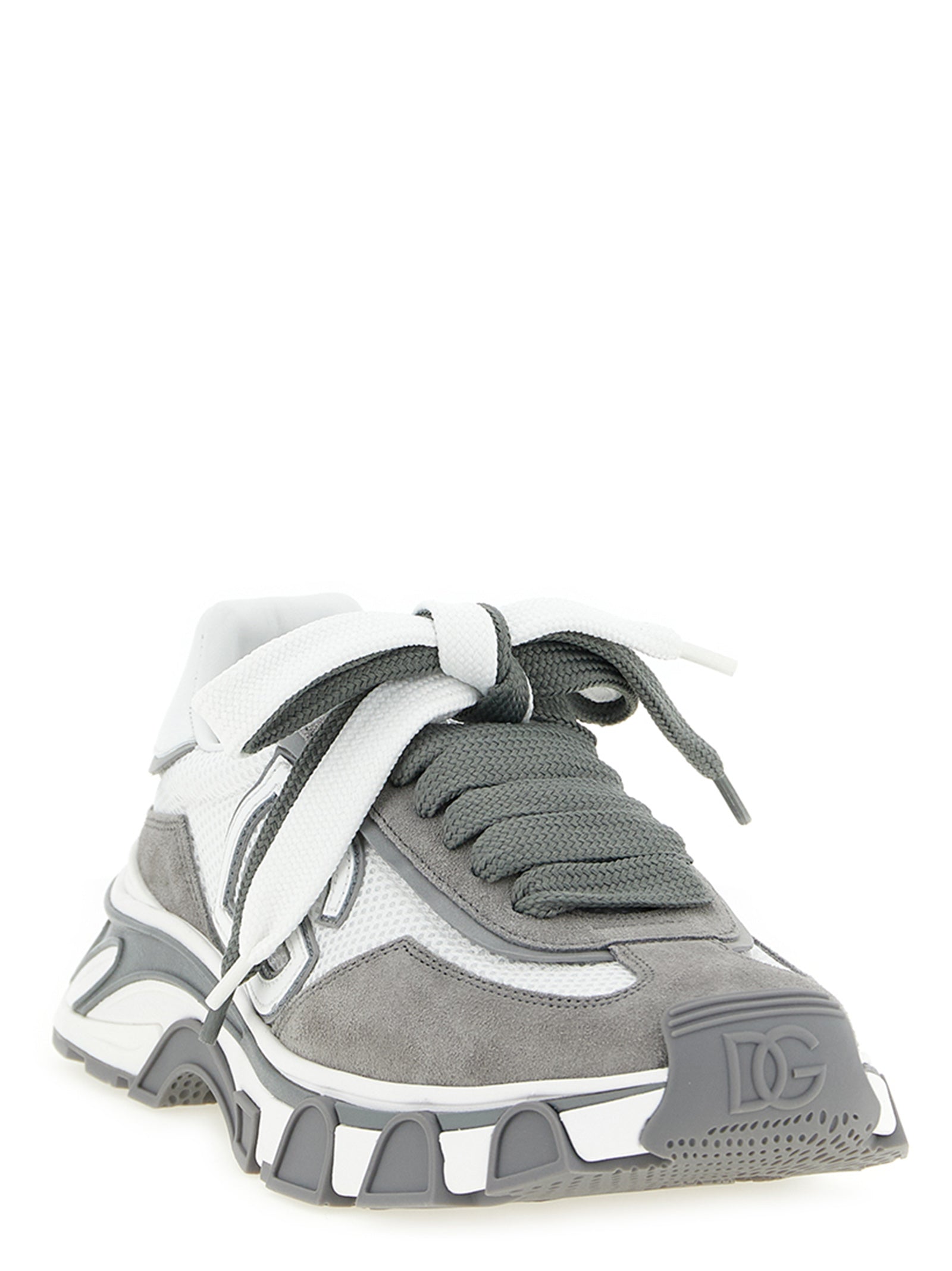 Dolce & Gabbana Gray Leather Athletic Sneakers
