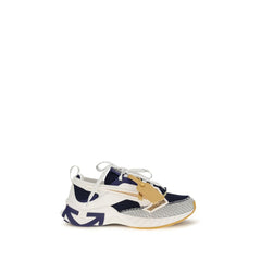Off-White Multicolor Fabric Athletic Sneakers