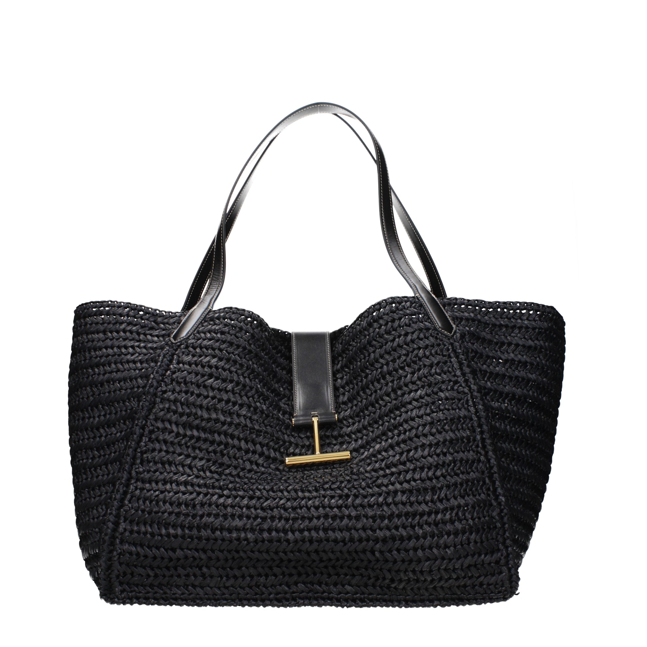 Tom Ford Black Raffia Shoulder Bag