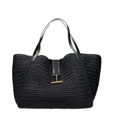 Tom Ford Black Raffia Shoulder Bag