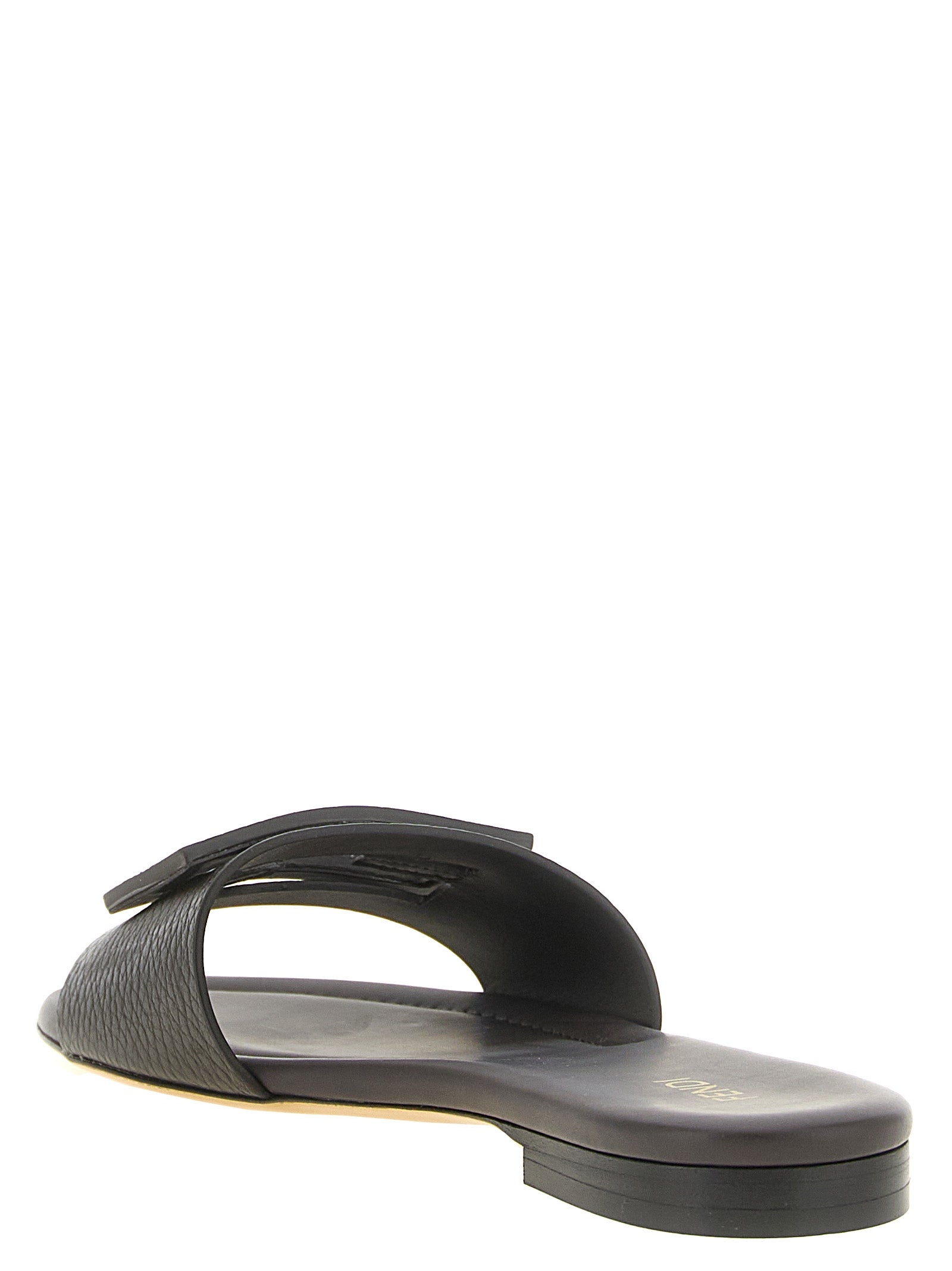 Fendi Brown Calfskin Slides