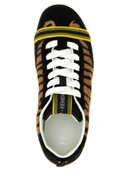 Fendi Brown Calfskin Athletic Sneakers