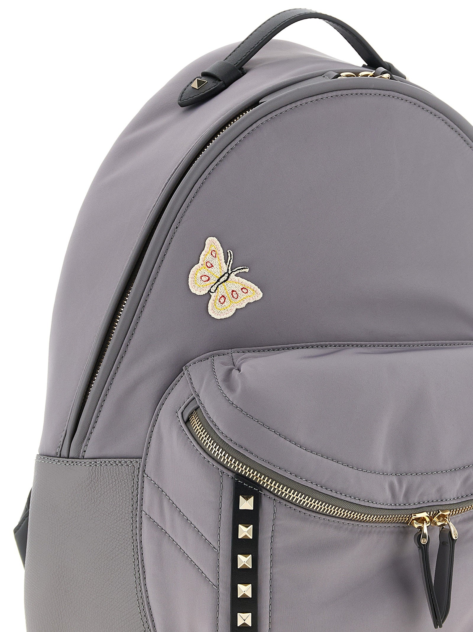 Valentino Garavani Gray Polyester Backpack