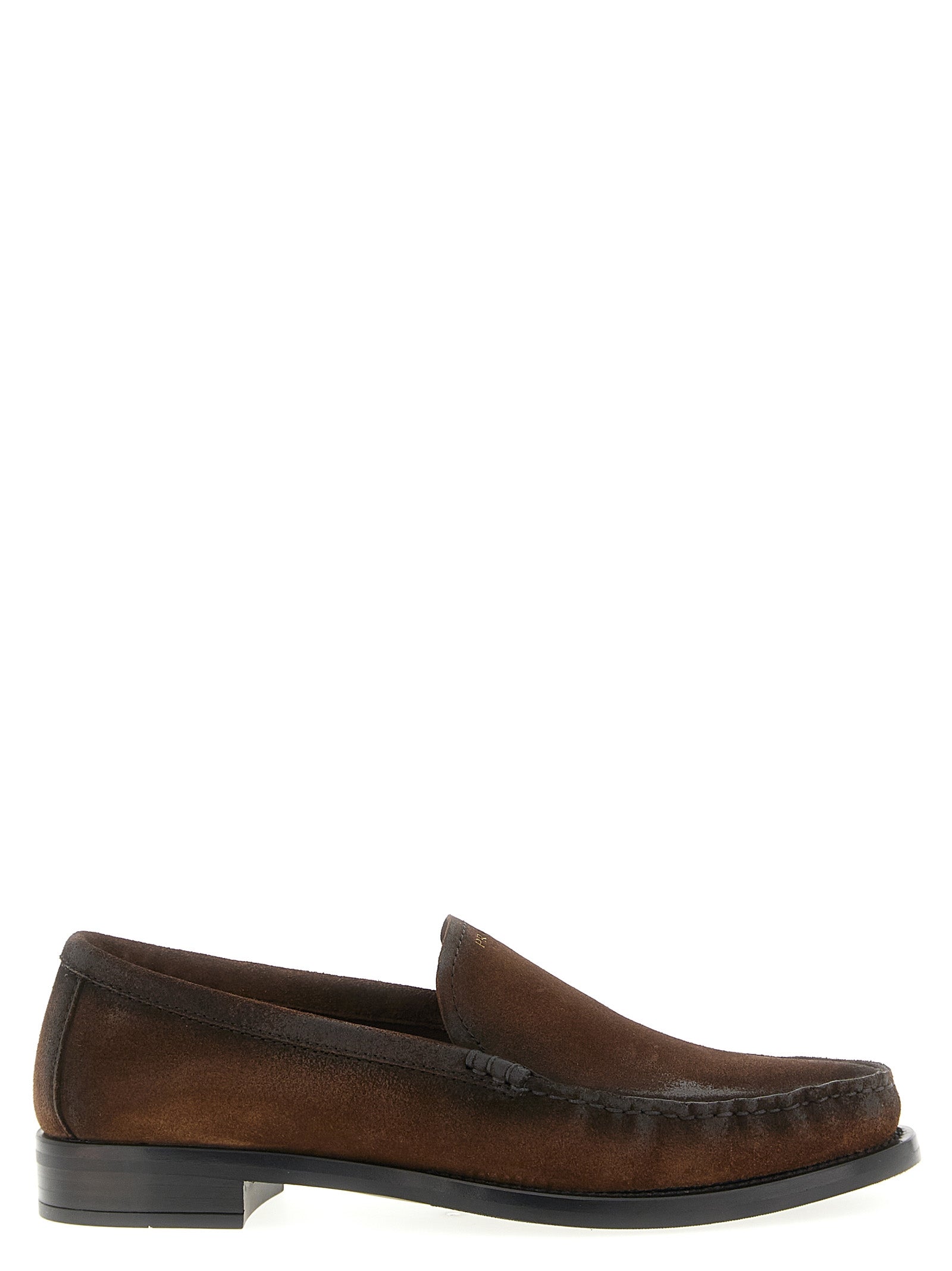 Prada Brown Calfskin Slip-On Loafers