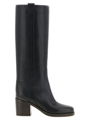 Brunello Cucinelli Black Calfskin Over The Knee