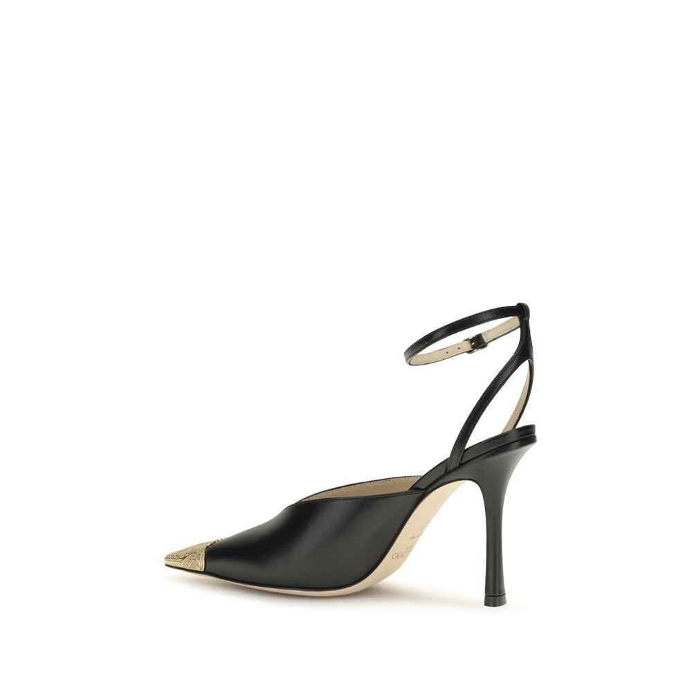 Jimmy Choo Black Calf Leather Bos Taurus High Heel Pumps