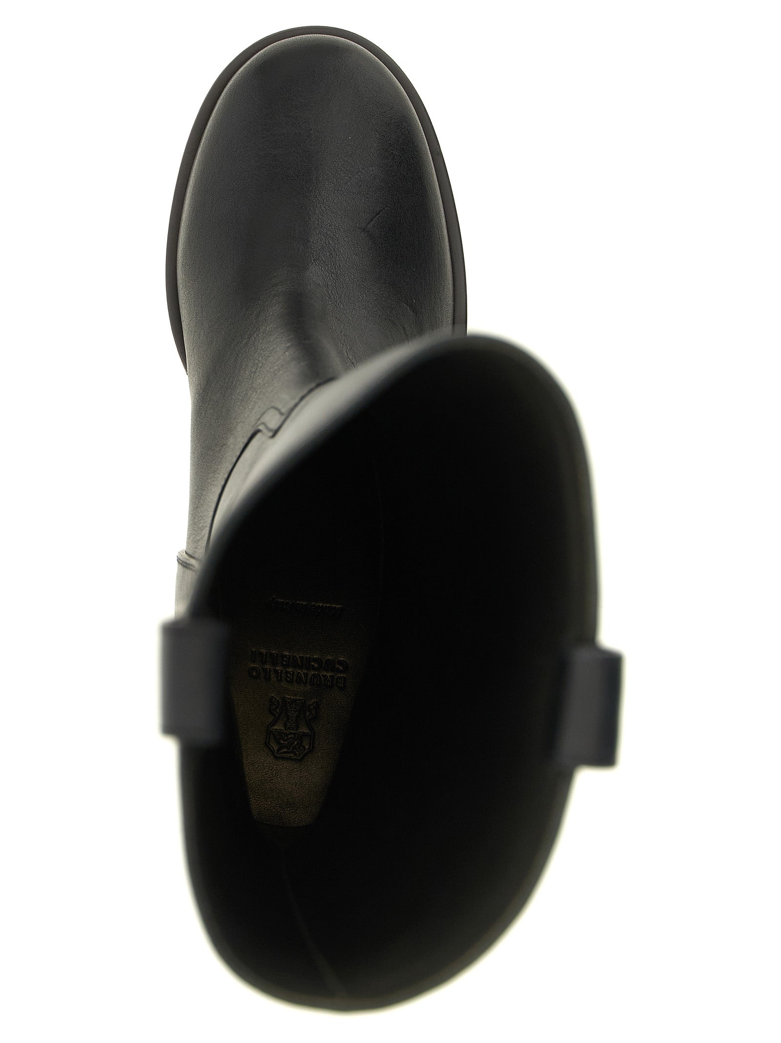 Brunello Cucinelli Black Calfskin Over The Knee
