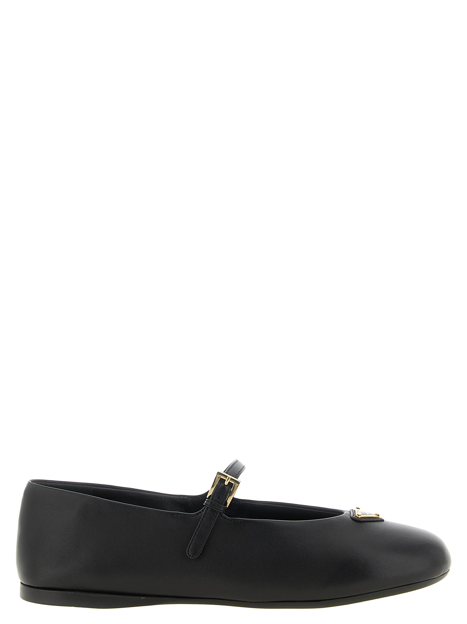 Prada Black Lamb Leather Ballet Flats