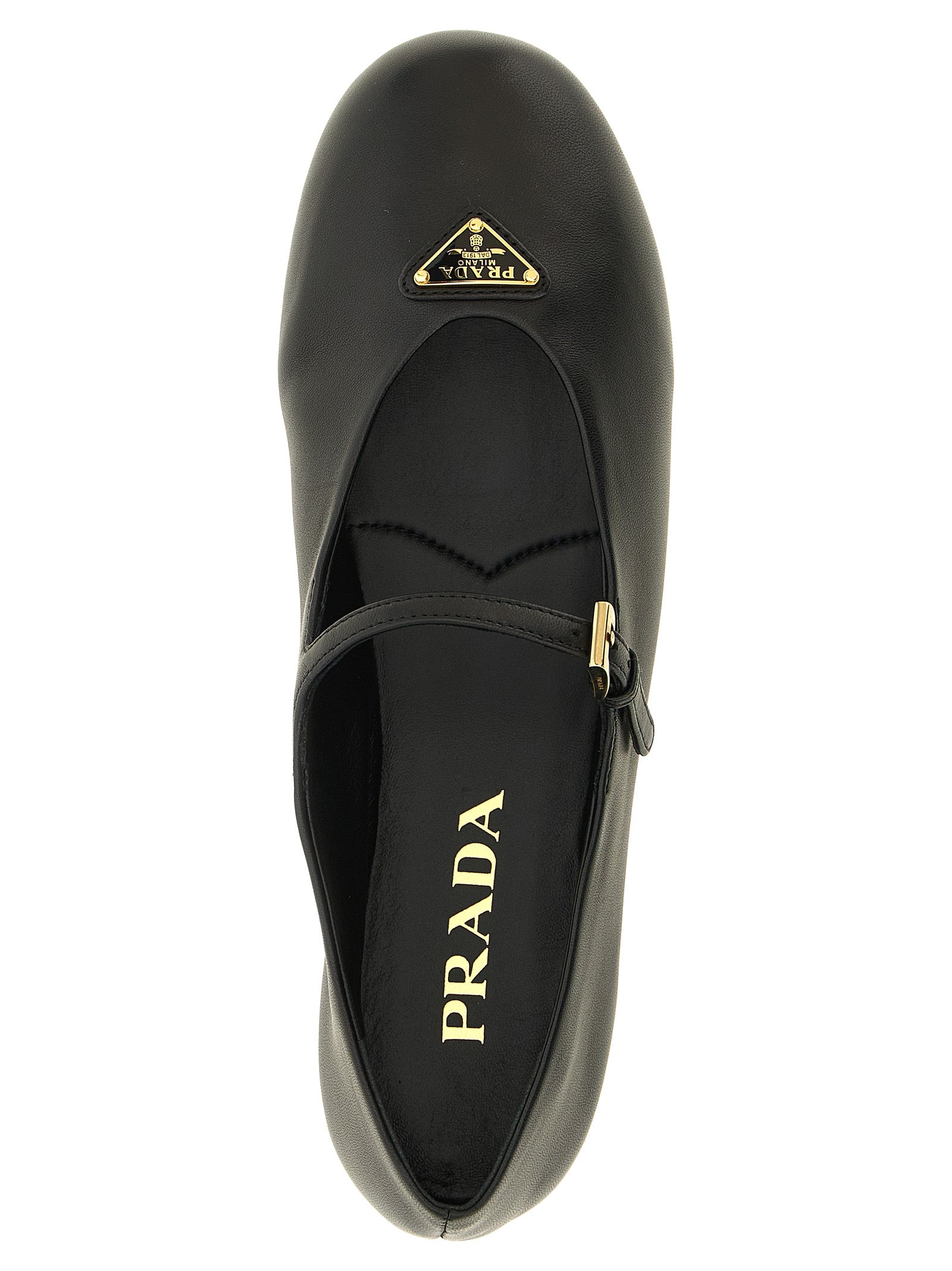 Prada Black Lamb Leather Ballet Flats