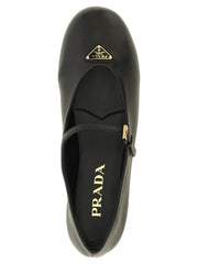 Prada Black Lamb Leather Ballet Flats