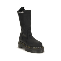 Rick Owens Black Nubuc Leather Lace-Up Boots