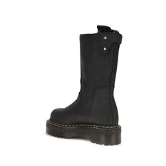 Rick Owens Black Nubuc Leather Lace-Up Boots