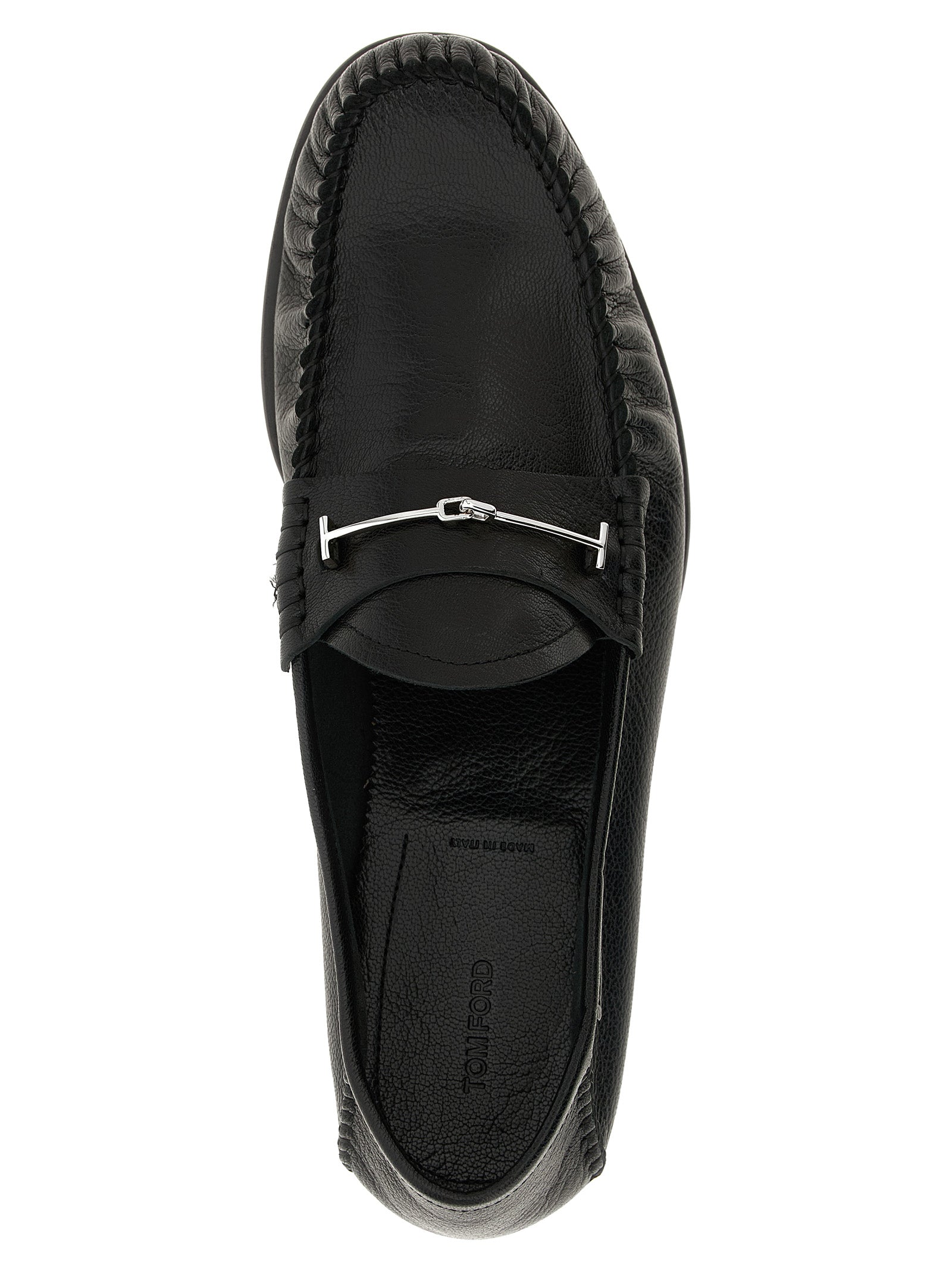 Tom Ford Black Goatskin Slip-On Loafers