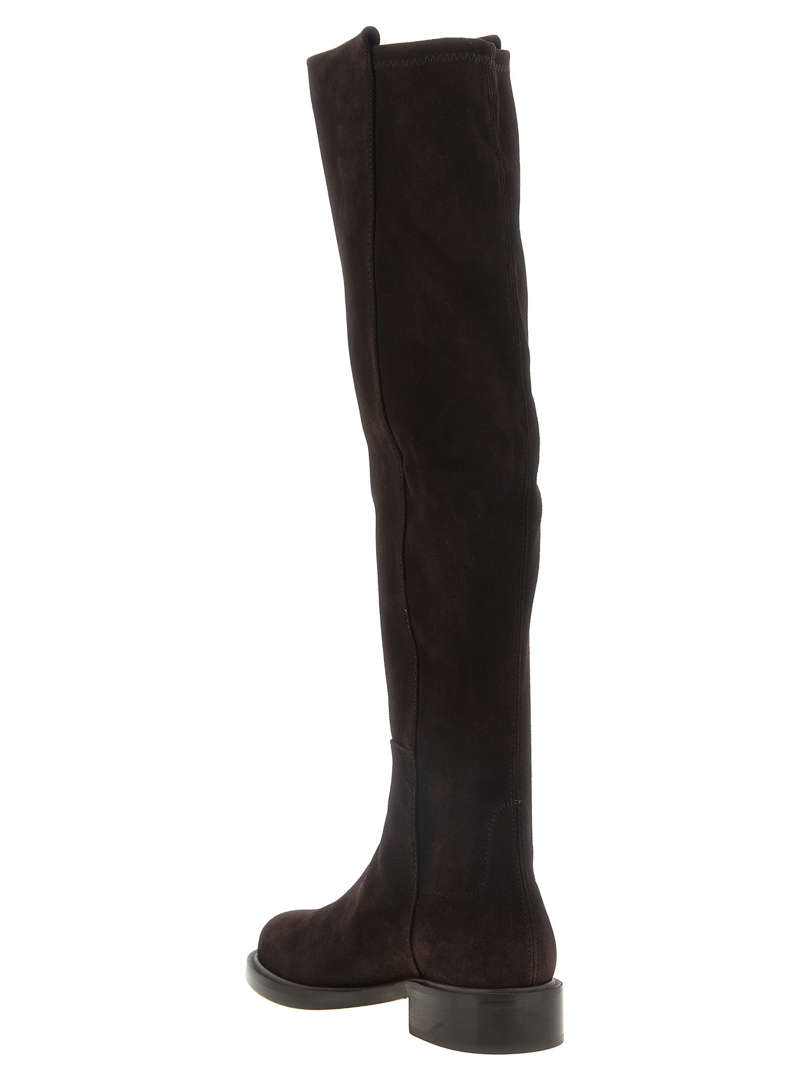 Stuart Weitzman Brown Lamb Leather Over The Knee