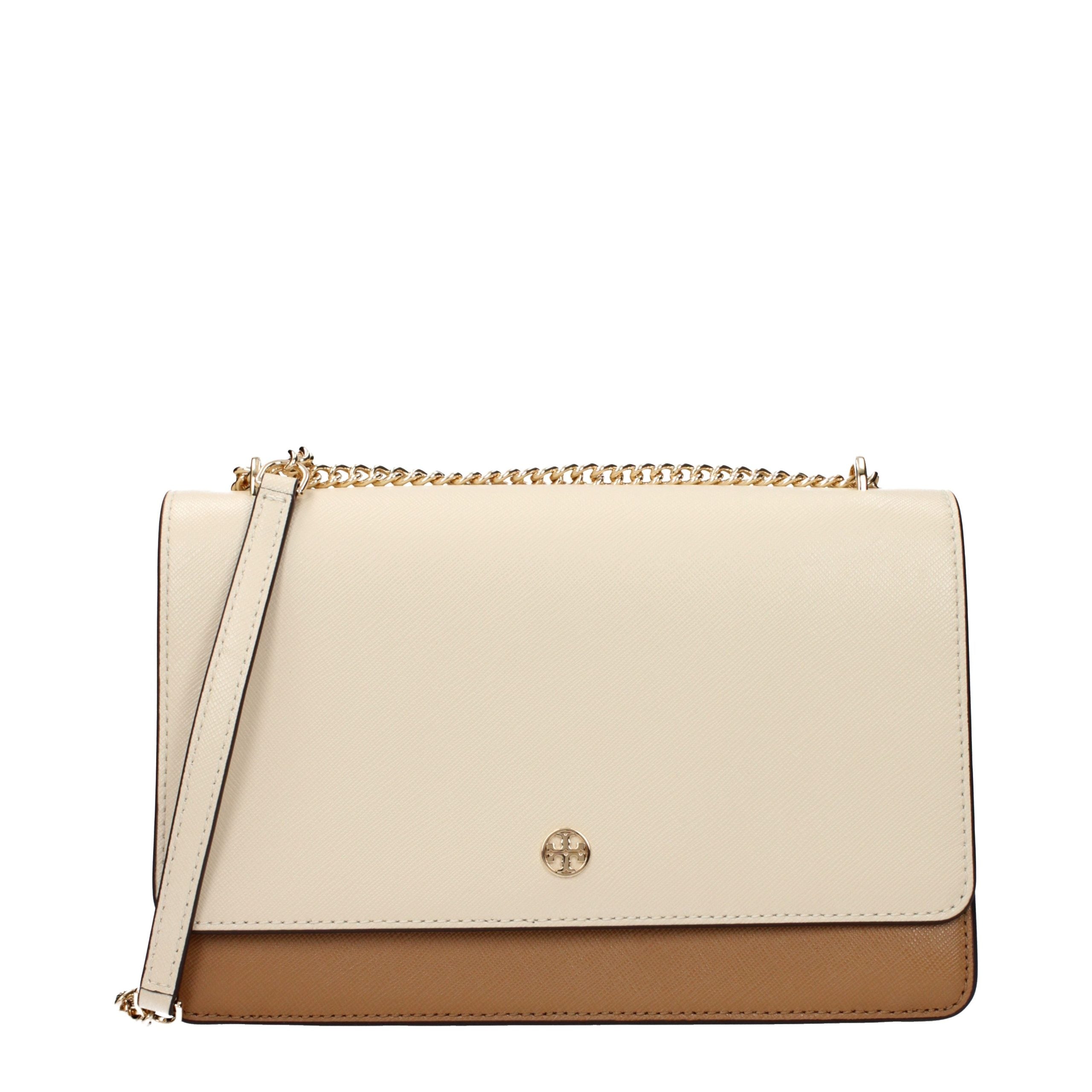 Tory Burch Beige Leather Crossbody Bag