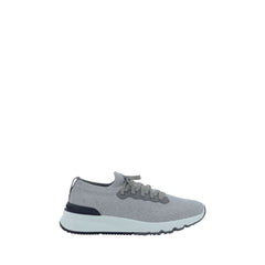 Brunello Cucinelli Gray Cotton Athletic Sneakers