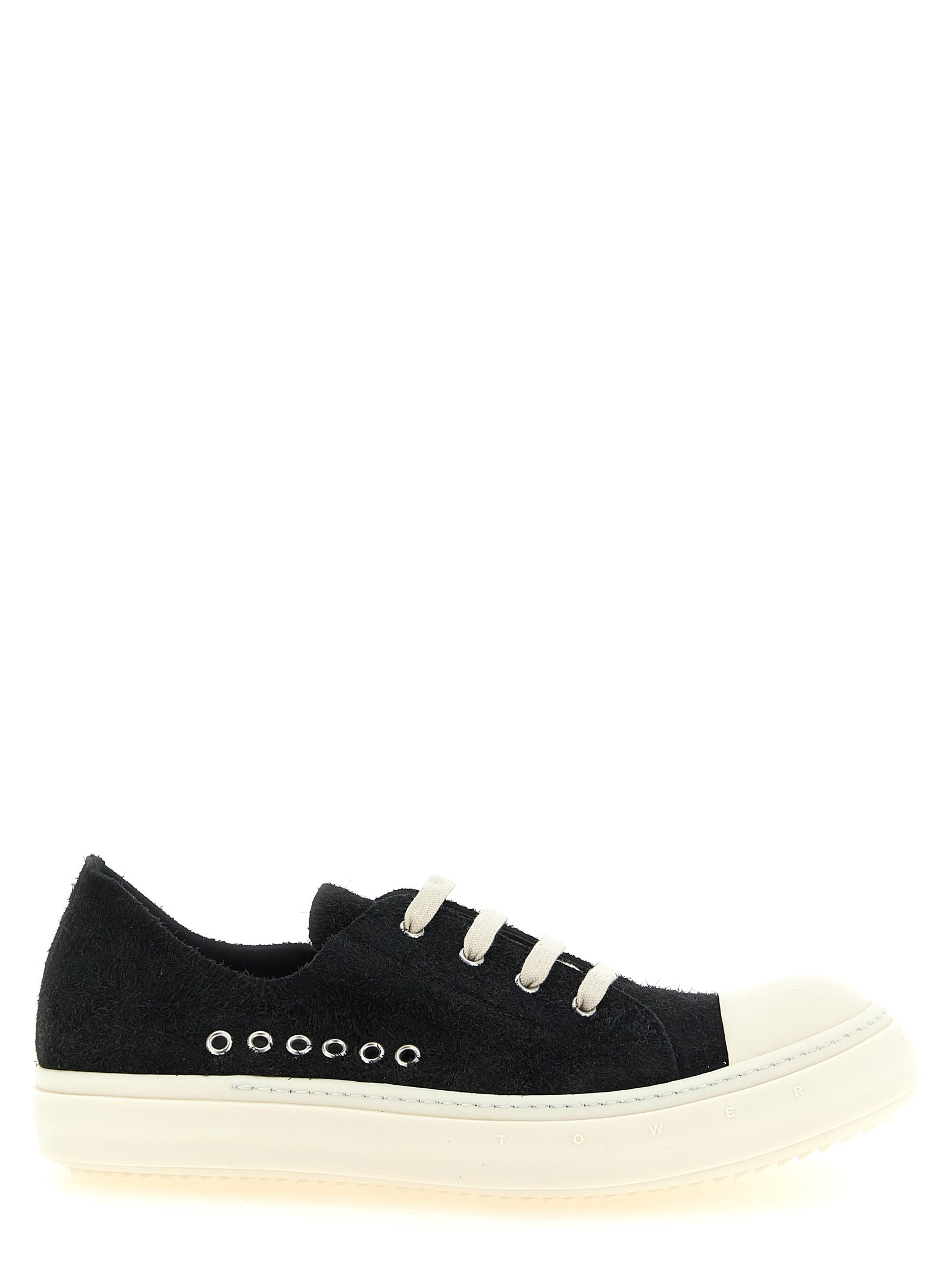 Rick Owens Black Calfskin Low Top Sneakers