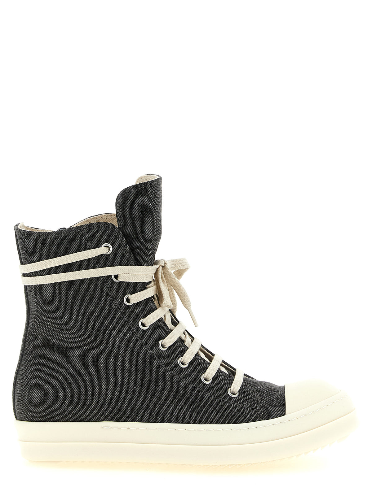 DRKSHDW Gray Cotton High Top Sneakers