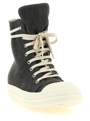 DRKSHDW Gray Cotton High Top Sneakers