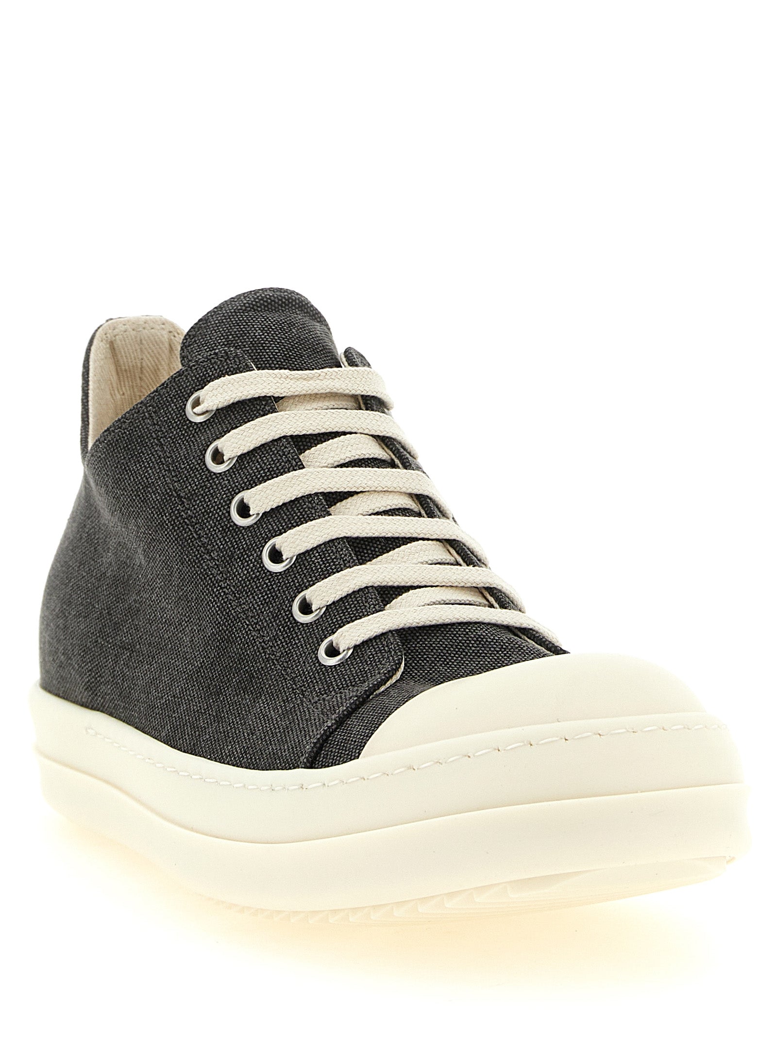 DRKSHDW Gray Cotton Low Top Sneakers