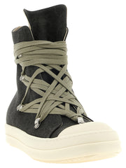DRKSHDW Black Cotton High Top Sneakers