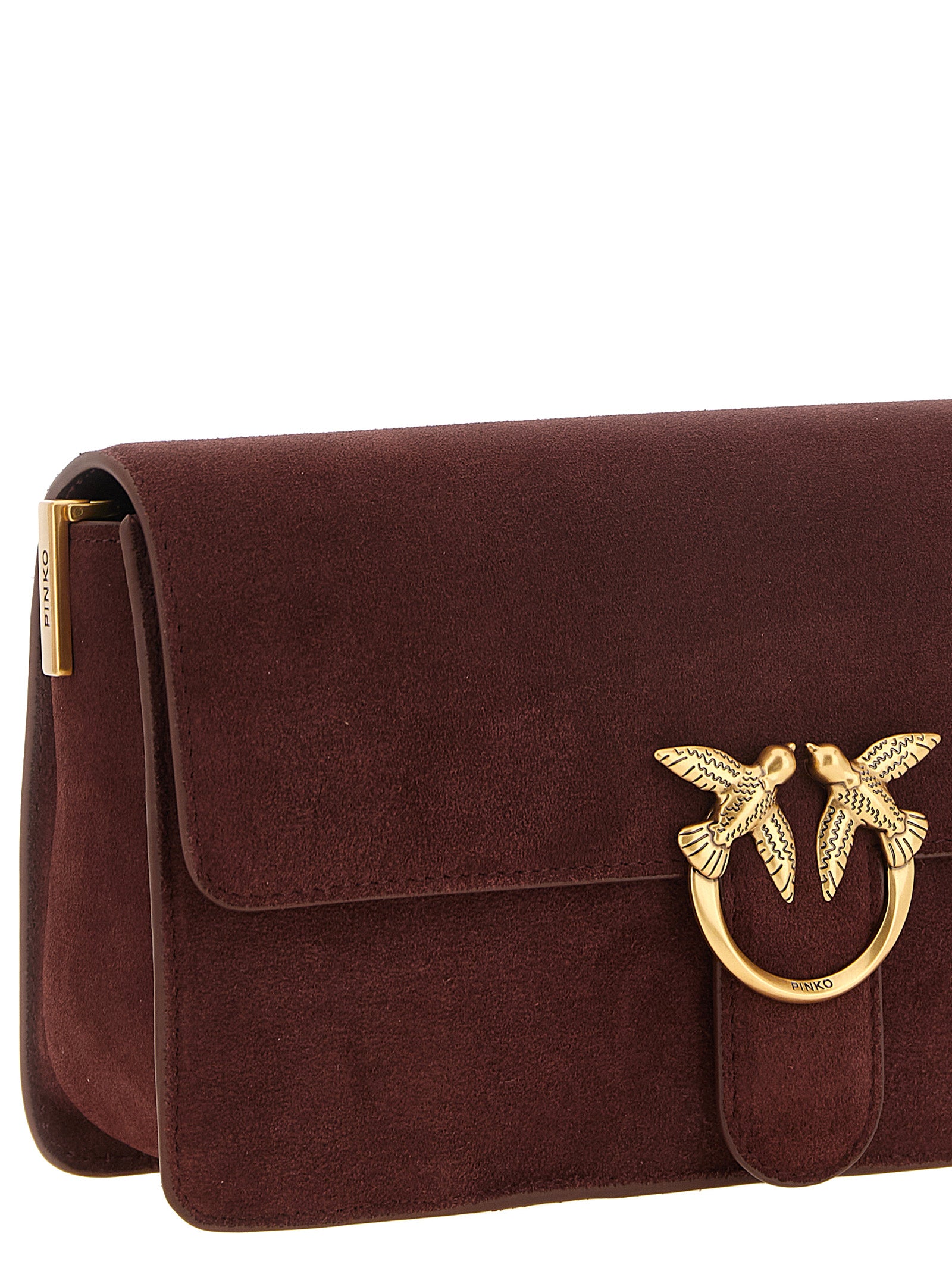 PINKO Bordeaux Calfskin Shoulder Bag
