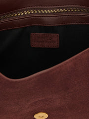 PINKO Bordeaux Calfskin Shoulder Bag