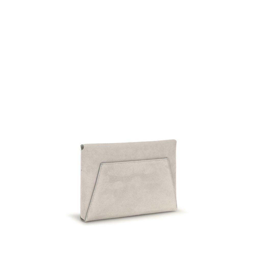 Brunello Cucinelli Gray Calf Leather Bos Taurus Shoulder Bag