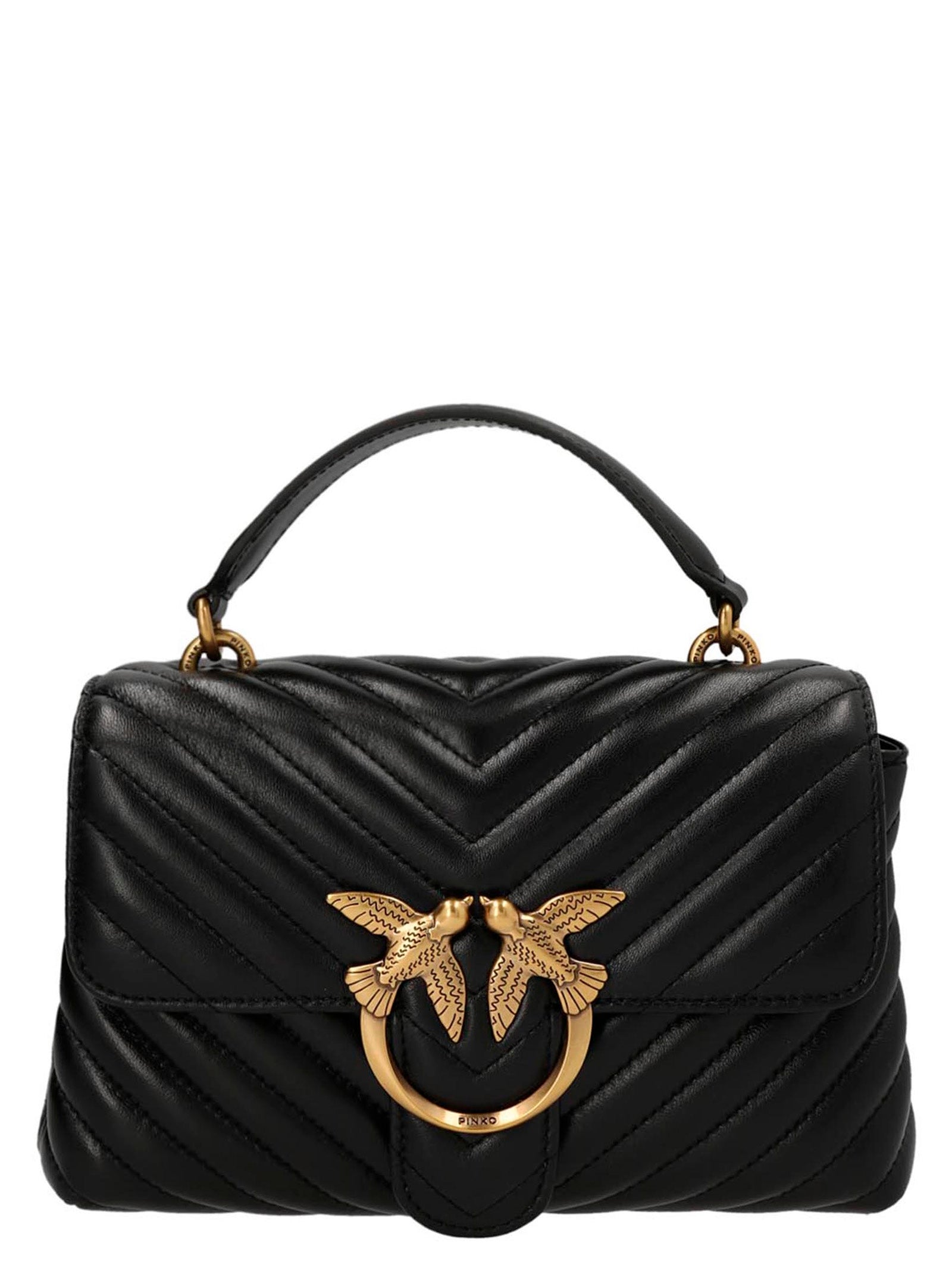 PINKO Black Lambskin Handbag