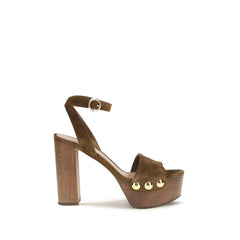 Gianvito Rossi Brown Suede Leather Platform Sandals