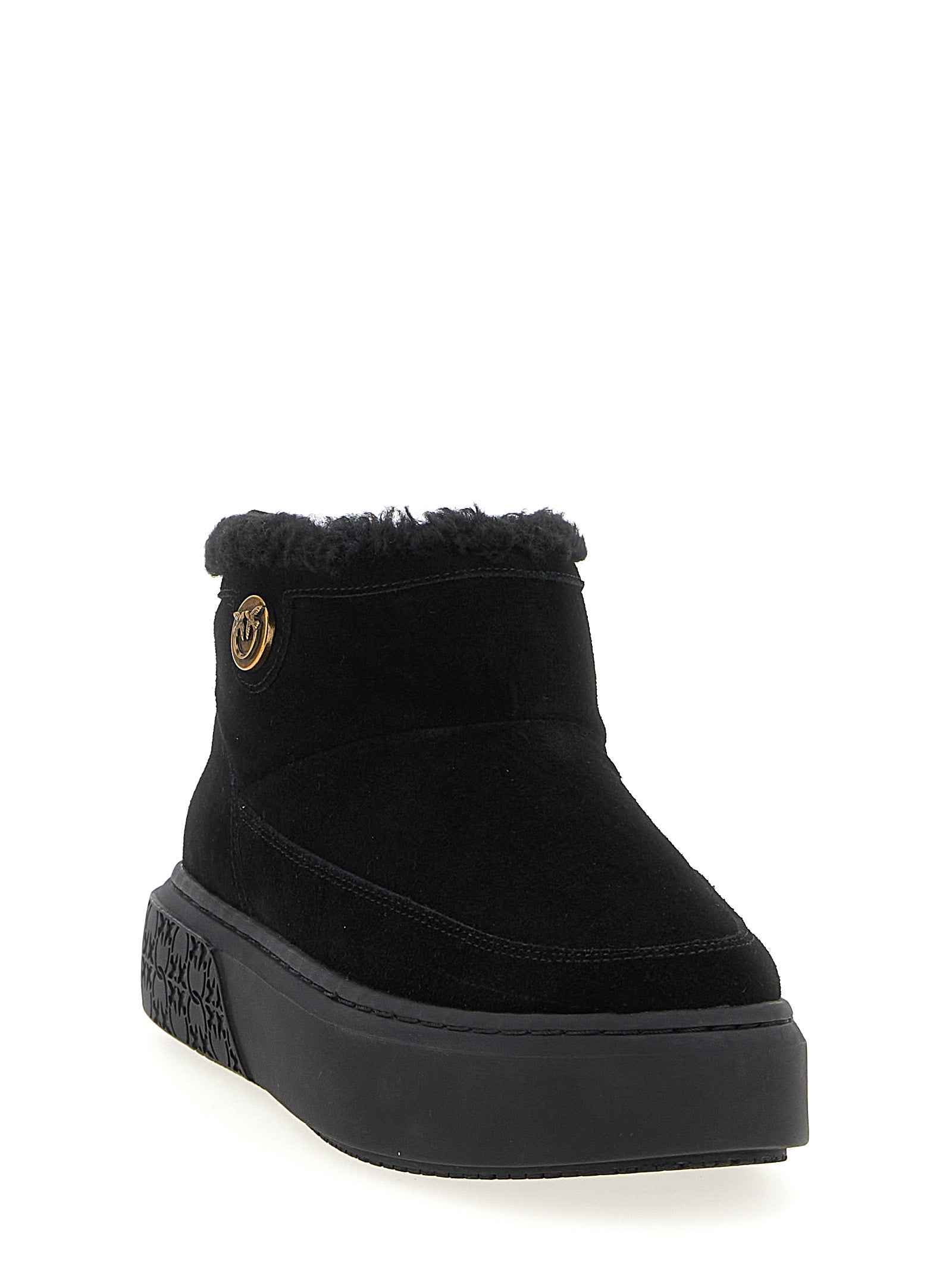 PINKO Black Polyester Ankle Boots