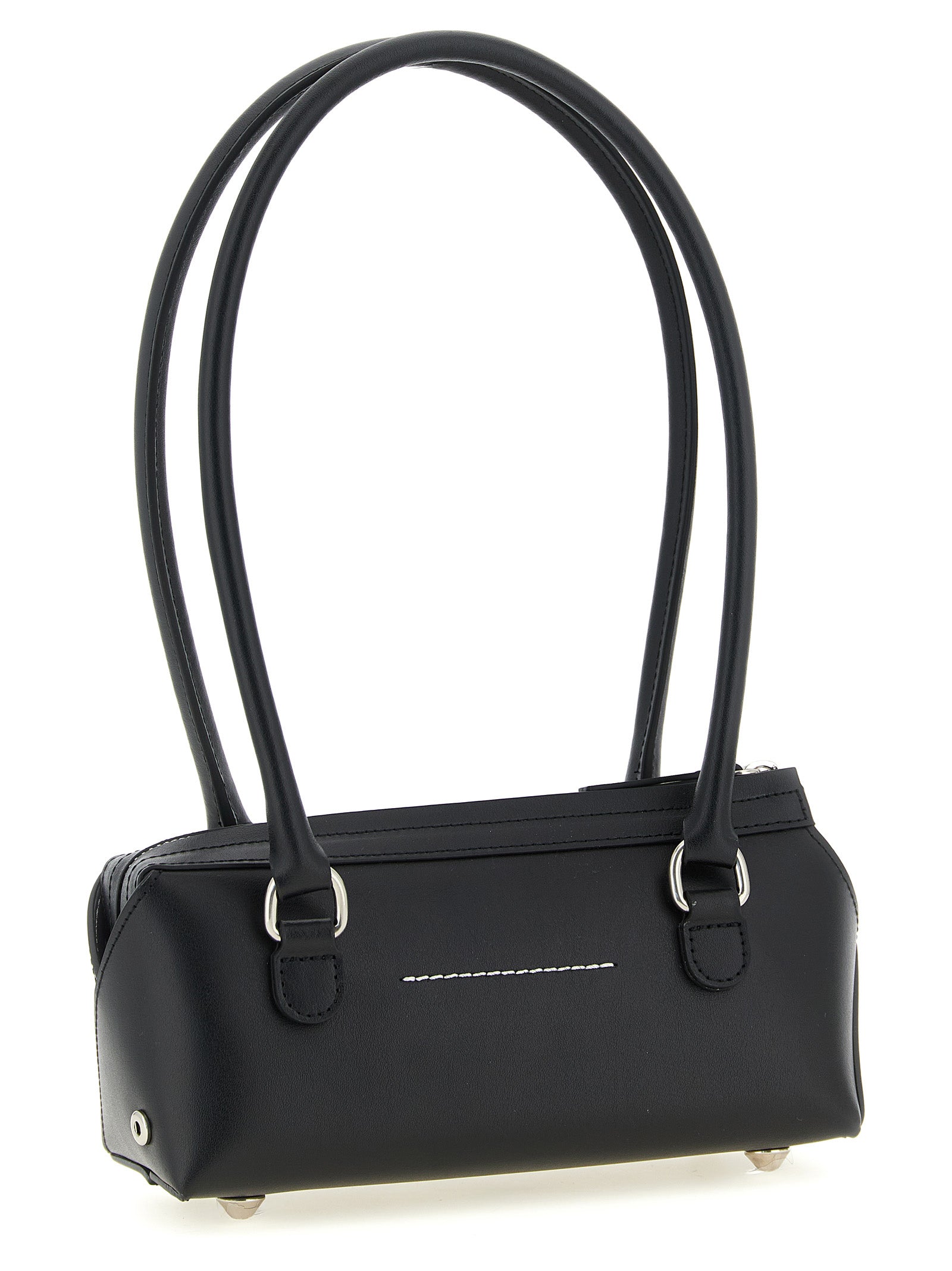 MM6 Maison Margiela Black Cowhide Shoulder Bag
