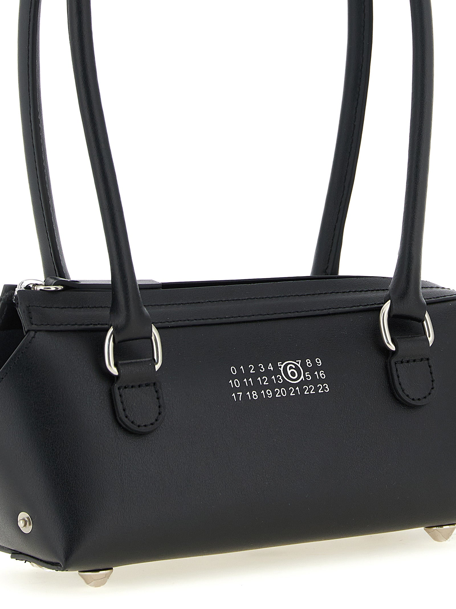 MM6 Maison Margiela Black Cowhide Shoulder Bag
