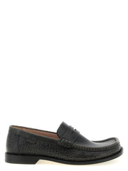 Loewe Black Calfskin Slip-On Loafers