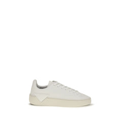 Prada White Calf Leather Bos Taurus Low Top Sneakers